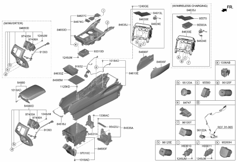 2023 Kia Sorento Mat-Floor Console Diagram for 84674P2000
