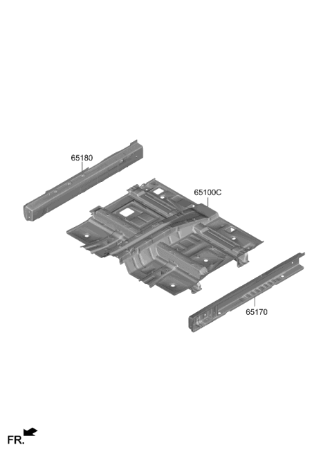 2023 Kia Sorento Panel Assembly-Side SILL Diagram for 65180P4000