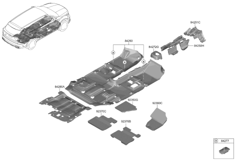 2022 Kia Sorento Pad-Intermediate FLO Diagram for 84272P4000