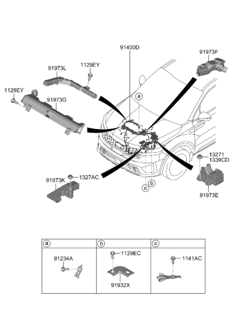 2022 Kia Sorento WIRING ASSY-CONTROL Diagram for 91400P4231