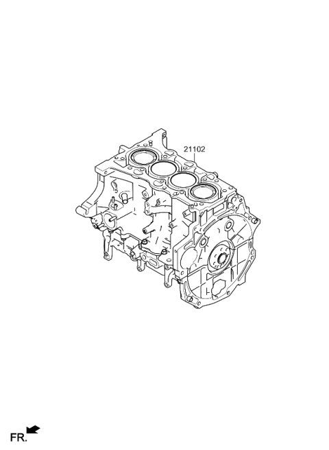 2021 Kia Sorento ENGINE ASSY-SHORT Diagram for 295G22MH02