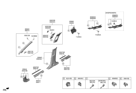 2022 Kia Sorento TRIM ASSY-FR PILLAR Diagram for 85820P2110WK