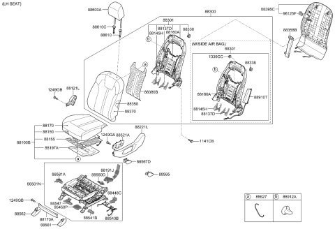 2022 Kia Sorento Tilt Motor Assembly-LH Diagram for 886B5L1000