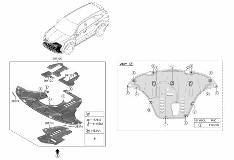 2021 Kia Sorento Under Cover Diagram