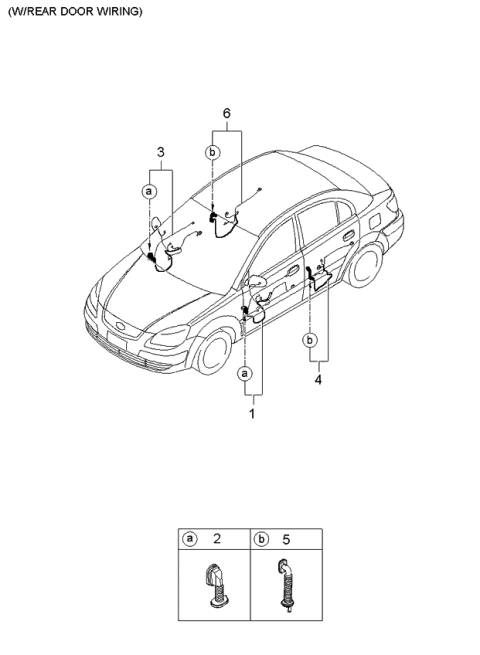2005 Kia Rio Wiring Assembly-Front Door,As Diagram for 916101G020