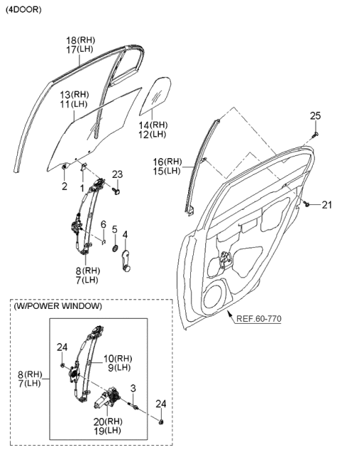 2006 Kia Rio Grip-Door Glass Diagram for 8241217000