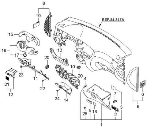 2005 Kia Rio Label-INSTRUMNET Panel Junction Box Diagram for 911171G020