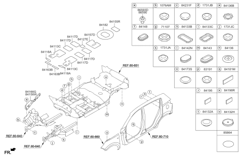 2015 Kia Sportage Pad-ANTINOISE Front Lower Diagram for 841953W000