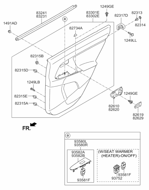 2014 Kia Sportage WEATHERSTRIP-Rear Door Belt Inside Diagram for 832413W000