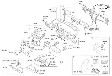 2015 Kia Sportage Panel Assembly-Center Facia Diagram for 847403W105GA7