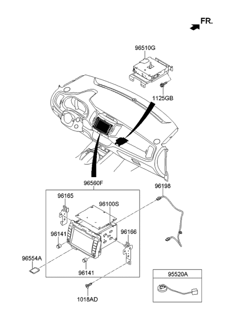 2014 Kia Sportage Head Unit Assembly-Avn Diagram for 965603W753DC9