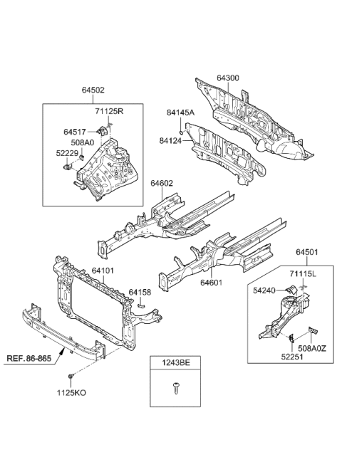 2015 Kia Sportage Reinforcement Assembly-Mounting Front RH Diagram for 645253W000