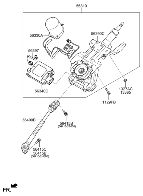 2015 Kia Sportage Motor Assembly Diagram for 563302S510