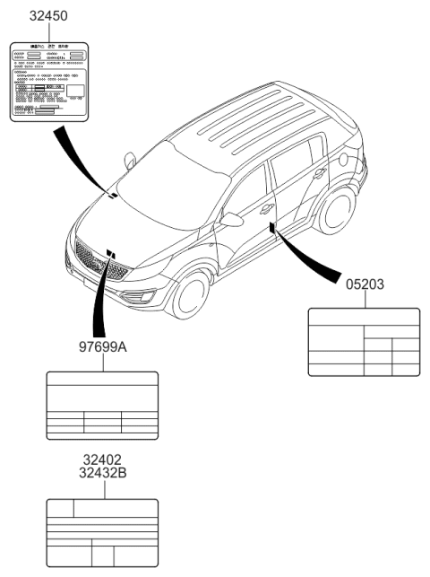 2014 Kia Sportage Label-1 Diagram for 354172G933