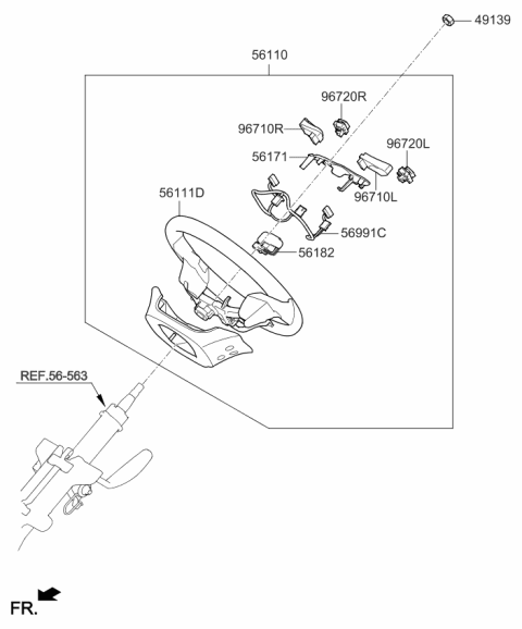 2015 Kia Sportage Switch Assembly-Steering Remote Diagram for 967003W301DC9
