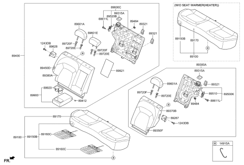 2014 Kia Sportage Power Frame Assembly-Rear Diagram for 894103W061GAH