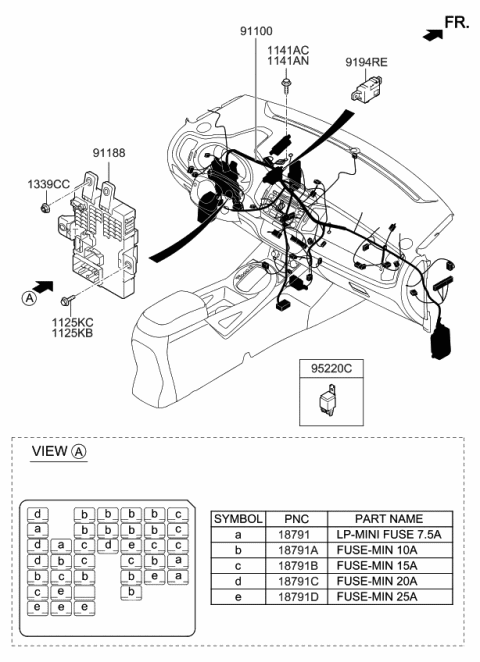 2014 Kia Sportage Wiring Assembly-Main Diagram for 911553W780