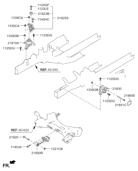 2015 Kia Sportage Support Engine Mounting Bracket Diagram for 218203W200