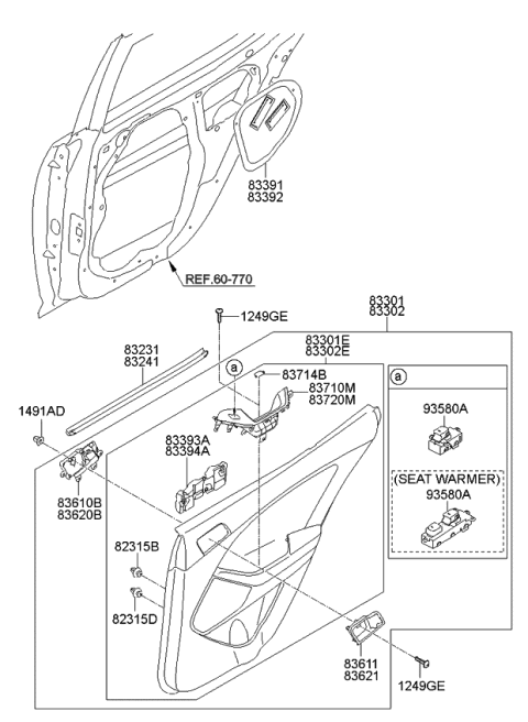 2012 Kia Optima Hybrid Panel Assembly-Rear Door Diagram for 833062T650UP