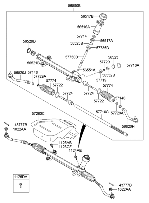 2013 Kia Optima Hybrid Gear Assembly-Steering Diagram for 565004R000