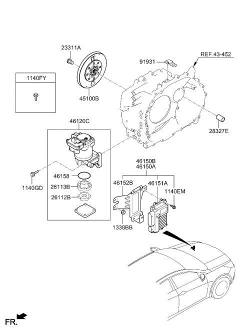 2013 Kia Optima Hybrid Oil Pump Control Unit Diagram for 461513D110