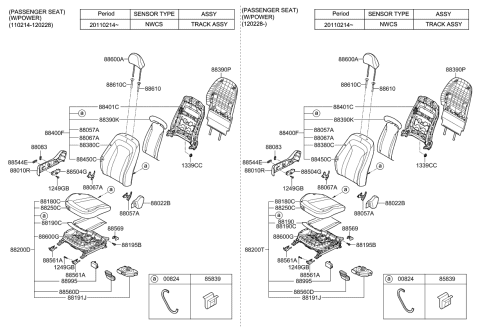 2011 Kia Optima Hybrid Cushion Assembly-Front Seat Diagram for 882032T241FEB