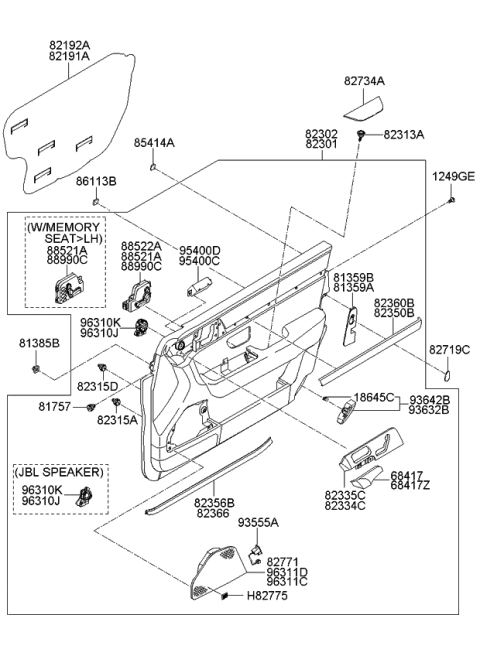 2006 Kia Amanti Switch Assembly-Trunk Lid Diagram for 935553F00026