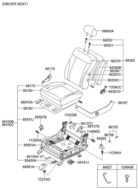 2008 Kia Amanti Shield-Cover Assembly-LH Diagram for 881783F70026