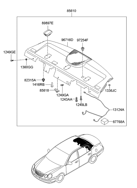 2007 Kia Amanti Trim Assembly-Package Tray Diagram for 856103F09026