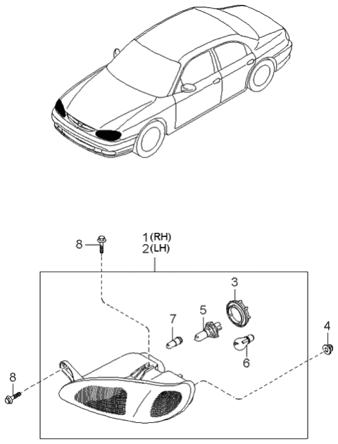 1998 Kia Sephia Head Lamp Diagram