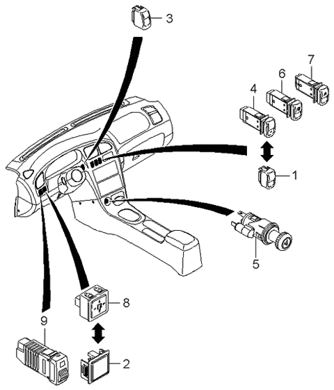 1997 Kia Sephia Switch-Accelerator Main Diagram for 0K2AA66160B