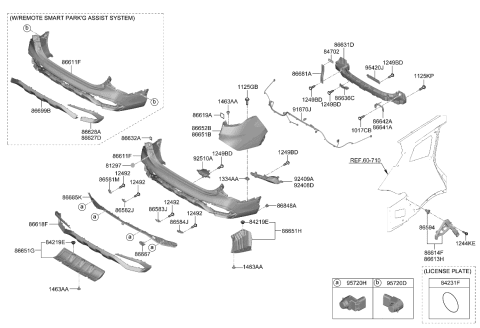 2023 Kia Sportage BRACKET ASSY-RR BUMP Diagram for 86652P1000