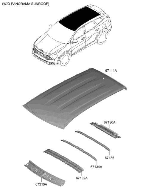 2023 Kia Sportage PANEL-ROOF Diagram for 67111P1010