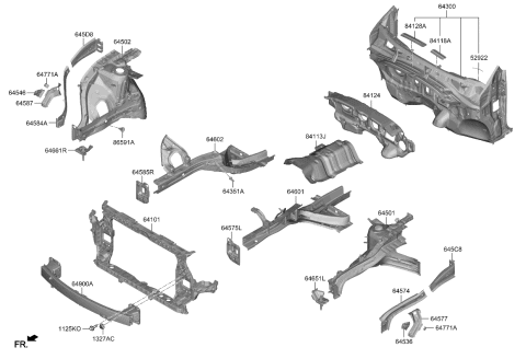 2023 Kia Sportage GUSSET-FENDER APRON Diagram for 645C8P1000