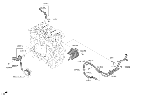 2023 Kia Sportage Pipe-Heater A Diagram for 254572MHA0