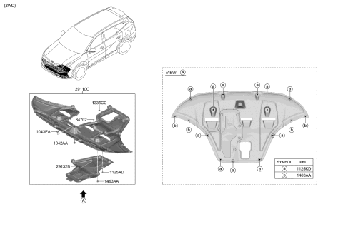 2023 Kia Sportage PANEL ASSY-UNDER COV Diagram for 29110P1000
