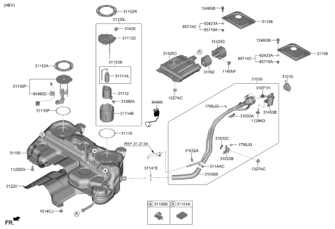 2023 Kia Sportage PROTECTOR-FUEL TANK Diagram for 31220P0800