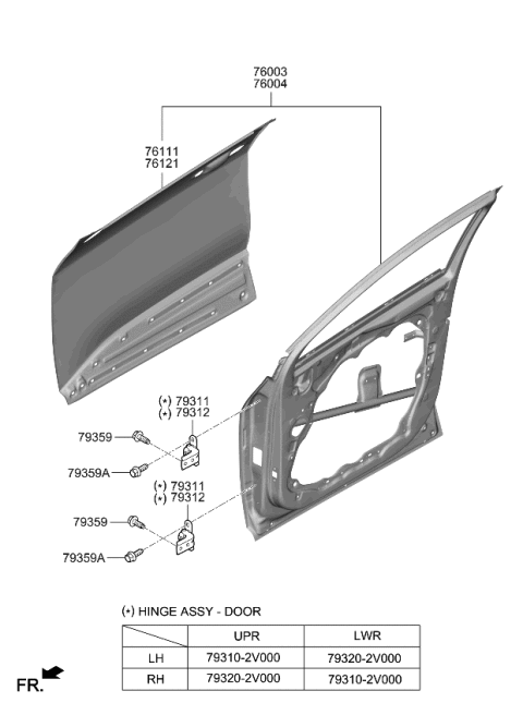 2023 Kia Sportage PANEL ASSY-FRONT DOO Diagram for 76004P1000