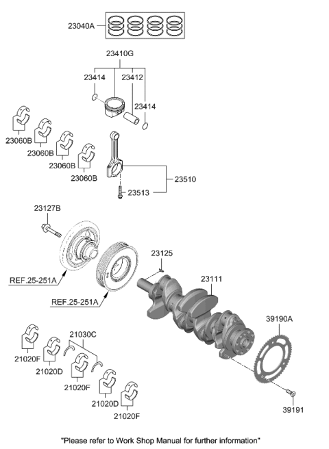 2023 Kia Sportage Crankshaft & Piston Diagram