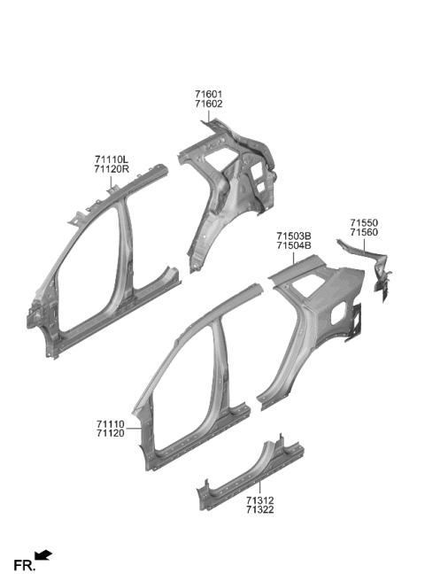 2023 Kia Sportage PANEL-SIDE SILL OUTE Diagram for 71312P1D00