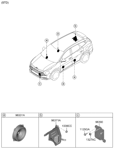 2023 Kia Sportage BLANKING COVER-SUB W Diagram for 96380P1500