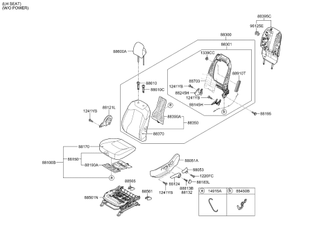 2023 Kia Sportage LEVER ASSY-SEAT HEIG Diagram for 88013P1000WK