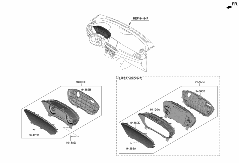 2020 Kia Niro Cluster Assembly-INSTRUM Diagram for 94061G5170