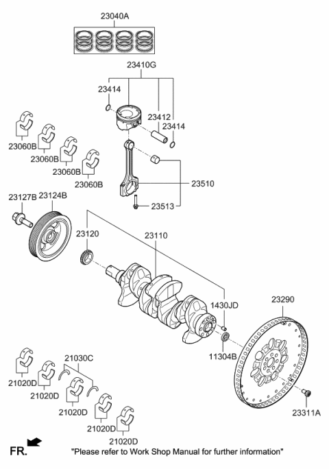 2020 Kia Niro Flywheel-Engine Clutch Diagram for 2329003001