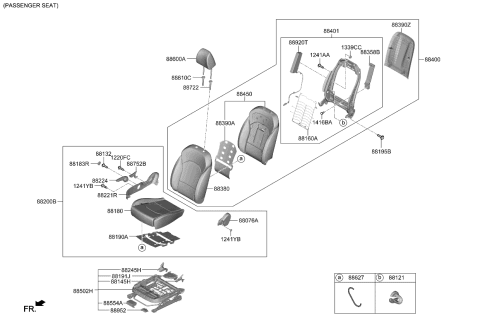 2019 Kia Forte Front Cushion Covering, Right Diagram for 88260M7210B4P