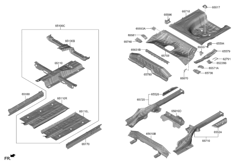 2021 Kia Forte Panel-Rear Floor Sid Diagram for 65532M6000