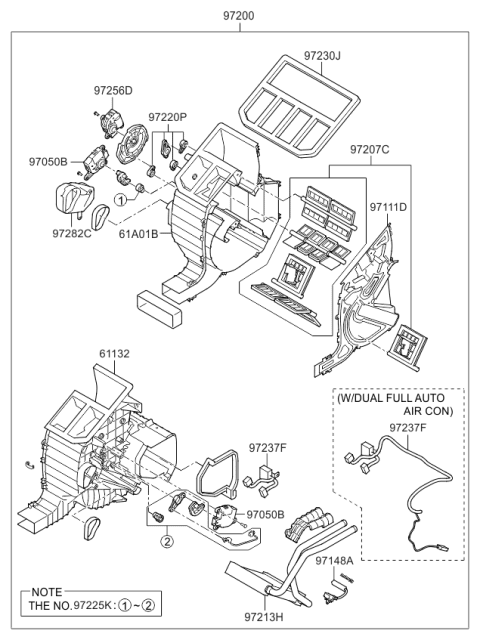 2008 Kia Sorento Separator-Dual Heater(L Diagram for 972033E260