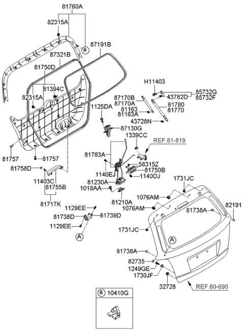 2006 Kia Sorento Vessel-In,Lock Diagram for 817553E001CY