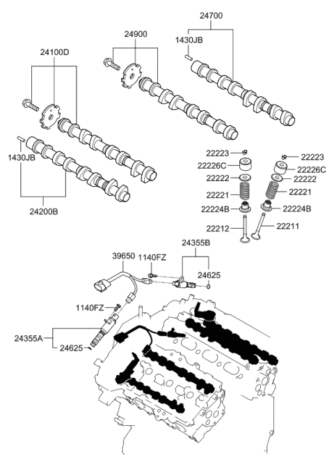 2006 Kia Sorento Camshaft Assembly-Intake Diagram for 241003C850
