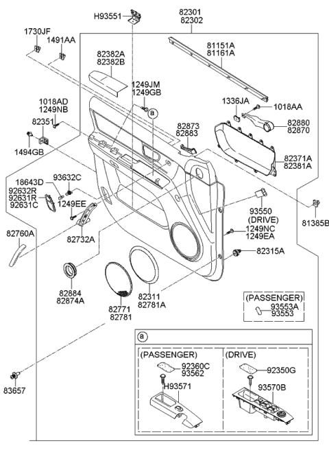 2007 Kia Sorento Grille-Door Side DEFROSTER Diagram for 828713E001FC